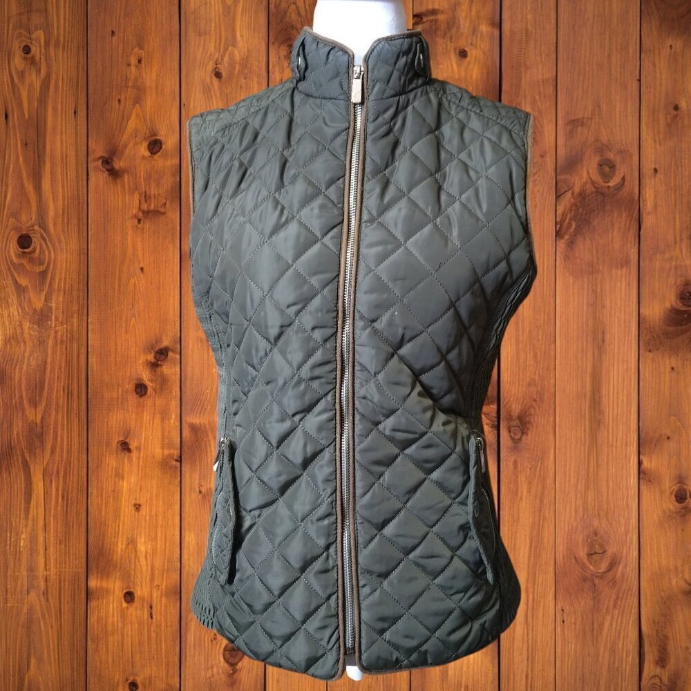 Special One By Rock Green Quilted Lined Zip Up Vest Outdoor Hiking Size Large
